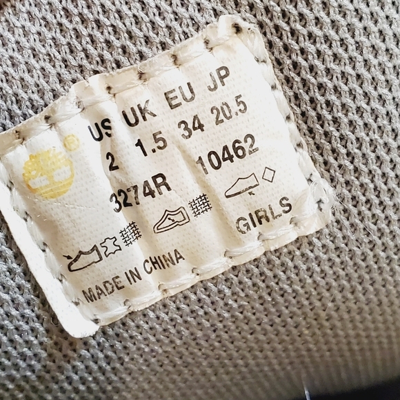 Timberland gray Girls lace up boots size 2 - Picture 4 of 9